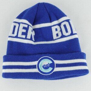 BOCO Gear Colder Boulder 5K Adult Blue White Fleece Lined Knit Winter Beanie